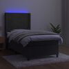 vidaXL Krevet box spring s madracem LED tamnosivi 90x190 cm bar&scaron;un
