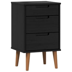 vidaXL Noćni ormar MOLDE Crna 40 x 35 x 65 cm Masivna borovina