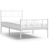 vidaXL Metalni okvir kreveta uzglavlje i podnožje bijeli 90 x 200 cm