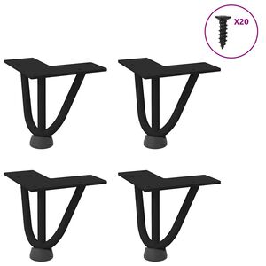 vidaXL Noge za ukosnice za stolić za kavu 4 kom. Crne 10 cm Puni čelik