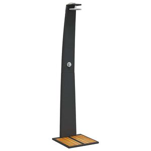 vidaXL Vanjski tu&scaron; crni 55x60x224 cm od poliratana i bagremovog drva