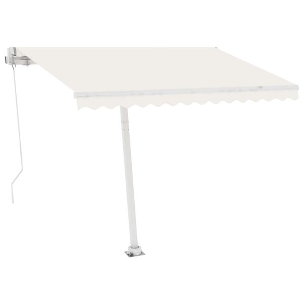 vidaXL Samostojeća tenda na ručno uvlačenje 350 x 250 cm krem