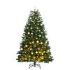 vidaXL Umjetno božićno drvce 300 LED sa &scaron;arkama i kuglicama 210 cm