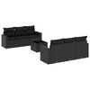vidaXL 7-dijelni set vrtnih sofa od poliratana s jastucima crni