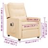 vidaXL Električna masažna fotelja od tkanine krem