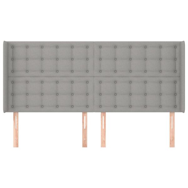 vidaXL Uzglavlje s u&scaron;ima svjetlosivo 203x16x118/128 cm od tkanine