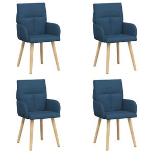 vidaXL Trpezarijske stolice 4 pcs Tkanina Plava 60 x 56 x 96 cm