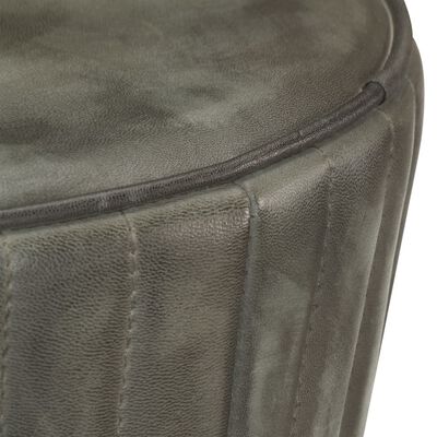 vidaXL Barski stolac od prave kože pohabani sivi