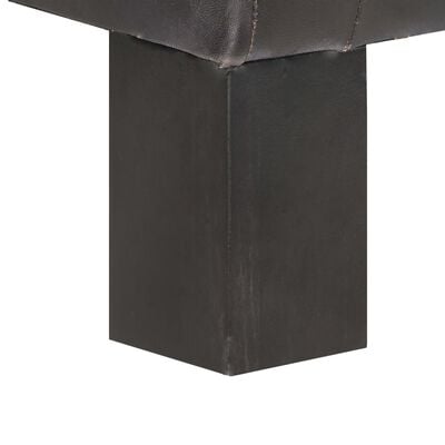 vidaXL Zaobljena fotelja od prave kože crna