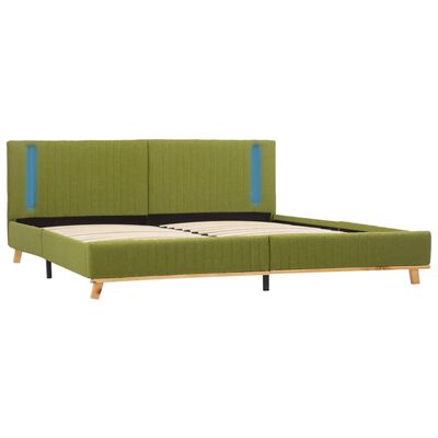 vidaXL Okvir za krevet od tkanine s LED svjetlom zeleni 160 x 200 cm