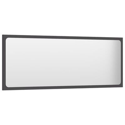 vidaXL Kupaonsko ogledalo sivo 100 x 1,5 x 37 cm konstruirano drvo