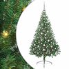 vidaXL Umjetno predsvijetljeno božićno drvce Zelena 210 cm PVC