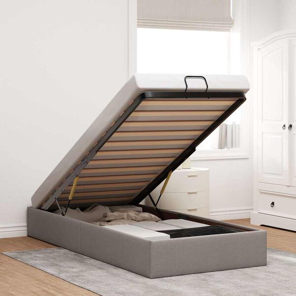 vidaXL Otomanski okvir kreveta bez madraca smeđe-sivi 80x200cm tkanine