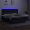 vidaXL Krevet box spring s madracem LED crni 200x200 cm od tkanine