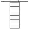 vidaXL Klizna vrata s priborom crna 76 x 205 cm od ESG stakla
