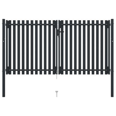 vidaXL Dvostruka vrata za ogradu od čelika 306 x 220 cm antracit