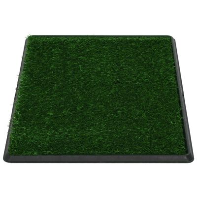 vidaXL Toalet za ljubimce s pladnjem i travom zeleni 76 x 51 x 3 cm