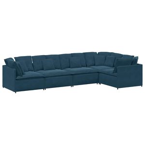 vidaXL Modularna sofa s jastucima, plava bar&scaron;unasta