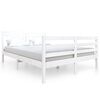 vidaXL Okvir za krevet bijeli 135x190 cm bračni od masivnog drva