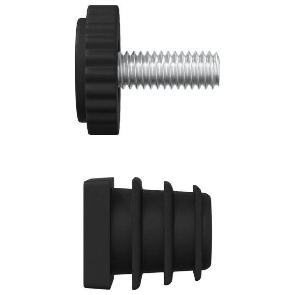 vidaXL Furnirni nivelatori Podesiva 2 pcs Crna M6 PP