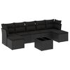 vidaXL 8-dijelni set vrtnih sofa od poliratana s jastucima crni