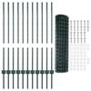 vidaXL Ograda s postovima Zelena 1 x 25 m Čelik i PVC