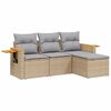 vidaXL 4-dijelni set vrtnih sofa s jastucima bež od poliratana