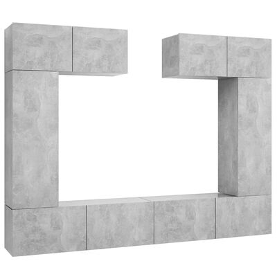 vidaXL 6-dijelni set TV ormarića siva boja betona od iverice