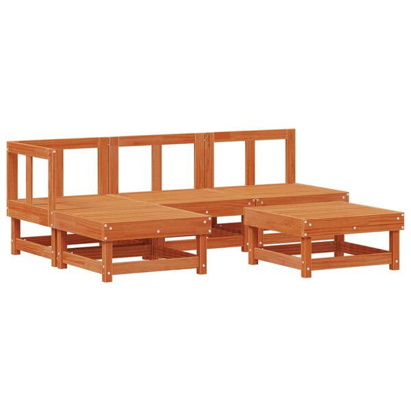 vidaXL Set lounge namje&scaron;taja za vrt 13 pcs Vosak Smeđa