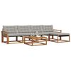 vidaXL Set vanjskih sofa s jastukom 6 pcs Prirodna i svijetlo siva