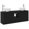 vidaXL Set ormarića za kupaonicu 3 kom. Crna 49,5 x 41 x 64,5 cm
