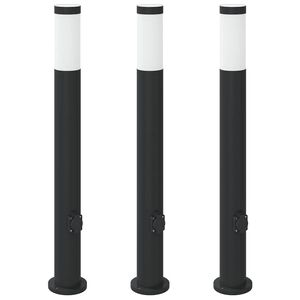 vidaXL Stupić s utičnicom 3 kom 80 cm nehrđajući čelik IP44