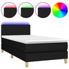 vidaXL Krevet box spring s madracem LED crni 80 x 200 cm od tkanine