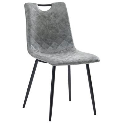 vidaXL Blagovaonske stolice od umjetne kože 2 kom tamnosive