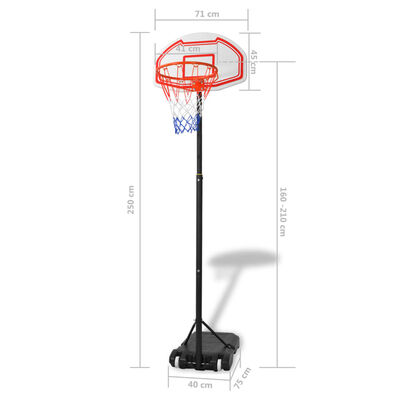 vidaXL Pokretni Koš za Košarku 250 cm