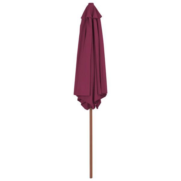 vidaXL Vanjski suncobran s drvenim stupom 270 cm bordo