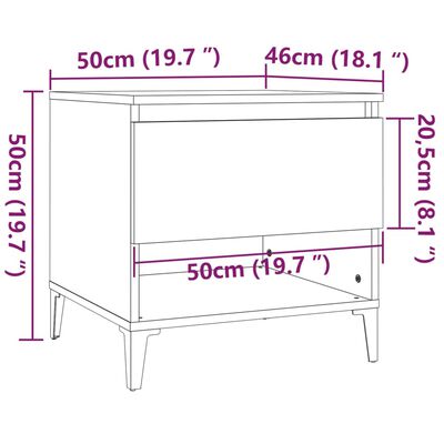 vidaXL Bočni stolić boja betona 50x46x50 cm od konstruiranog drva