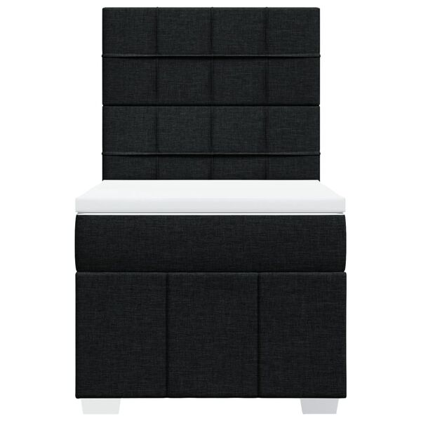 vidaXL Krevet s oprugama i madracem crni 100 x 200 cm od tkanine