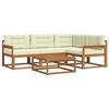 vidaXL Set vanjskih sofa s jastukom 5 pcs Prirodna i krem