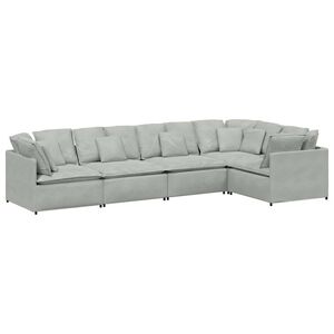 vidaXL Modularna sofa s jastucima, bar&scaron;unasta, svijetlosiva