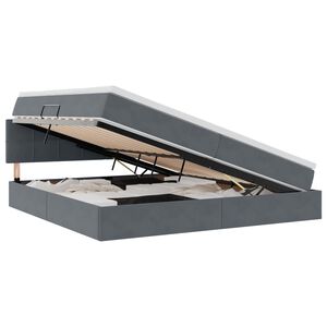vidaXL Krevet s prostorom za pohranu s LED-om Tamno siva 200 x 200 cm