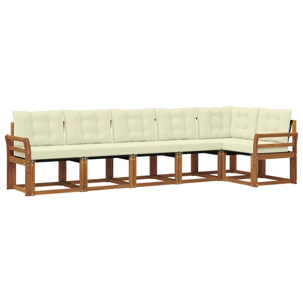 vidaXL Set vanjskih sofa s jastukom 6 pcs Prirodna i krem
