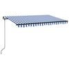 vidaXL Tenda na ručno uvlačenje s LED svjetlom 400x350 cm plavo-bijela