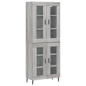 vidaXL Visoka komoda siva sonome 69,5x34x180 cm od konstruiranog drva