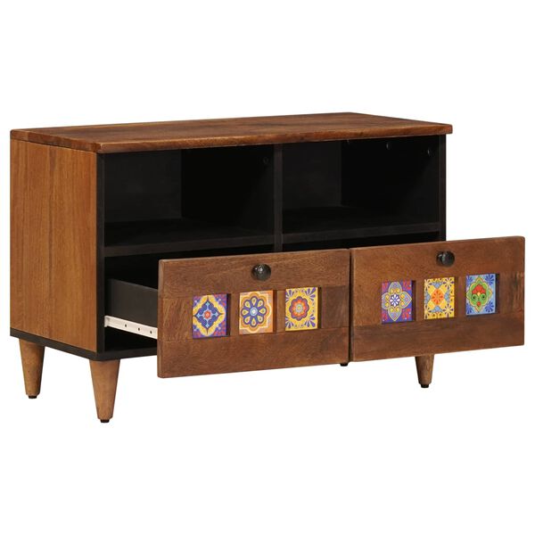 vidaXL Kava Stol s ladicama Smeđa 80 x 54 x 40 cm Čvrsto drvo manga