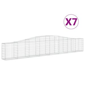 vidaXL Lučne gabionske ko&scaron;are 7 kom 400x30x60/80 cm pocinčano željezo