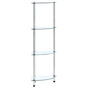 vidaXL Police s 4 razine prozirne 30 x 30 x 100 cm od kaljenog stakla