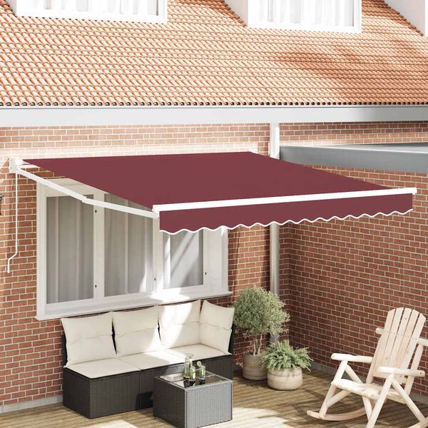 vidaXL Tenda na ručno uvlačenje bordo 300 x 250 cm