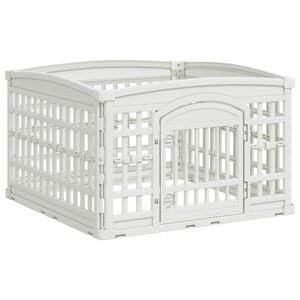 vidaXL Igraonica za pse s 4 panela Bijela 91 x 91 x 58 cm Plastika