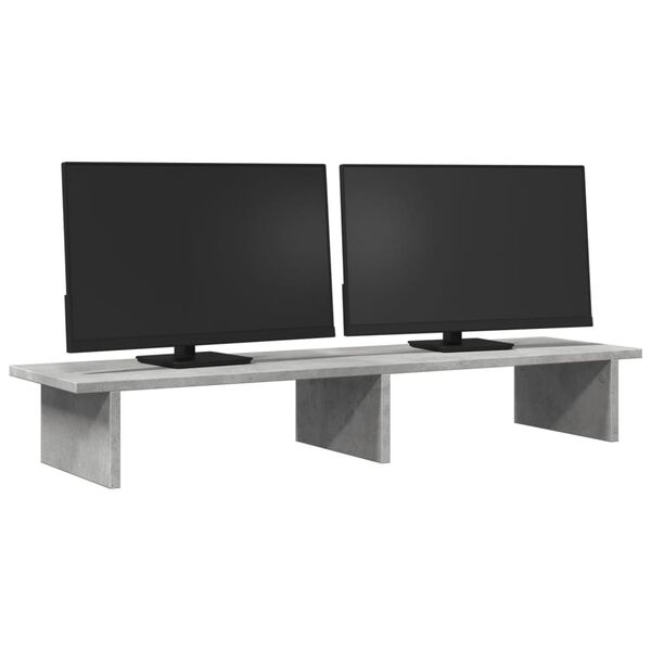 vidaXL Stalak za monitor boja betona 100x27x15 cm konstruirano drvo